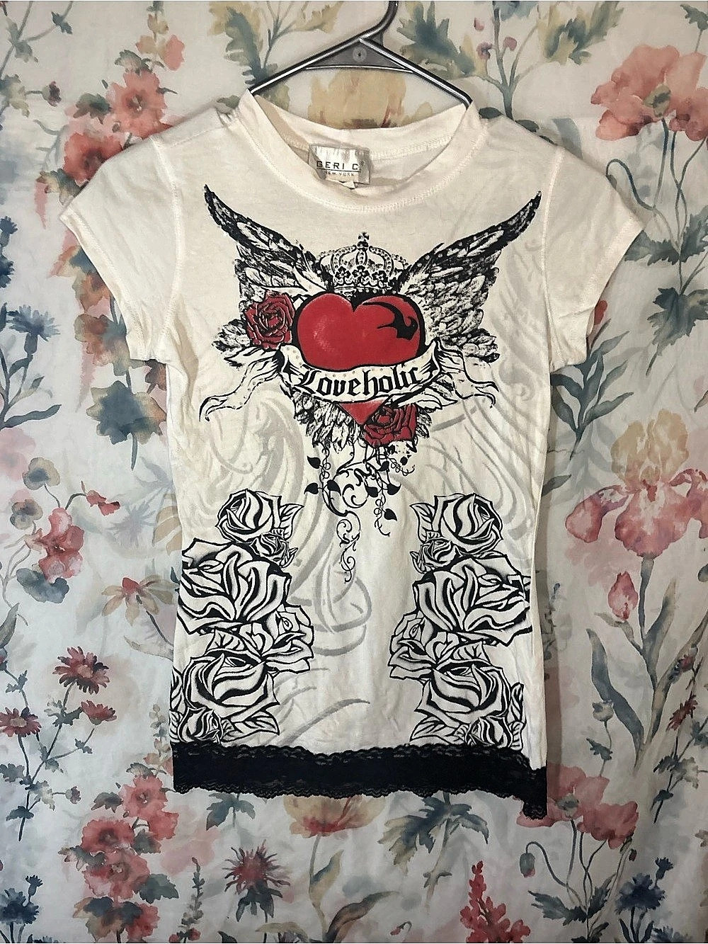 Vintage BERI C Graphic Short Sleeve Tee White & Red